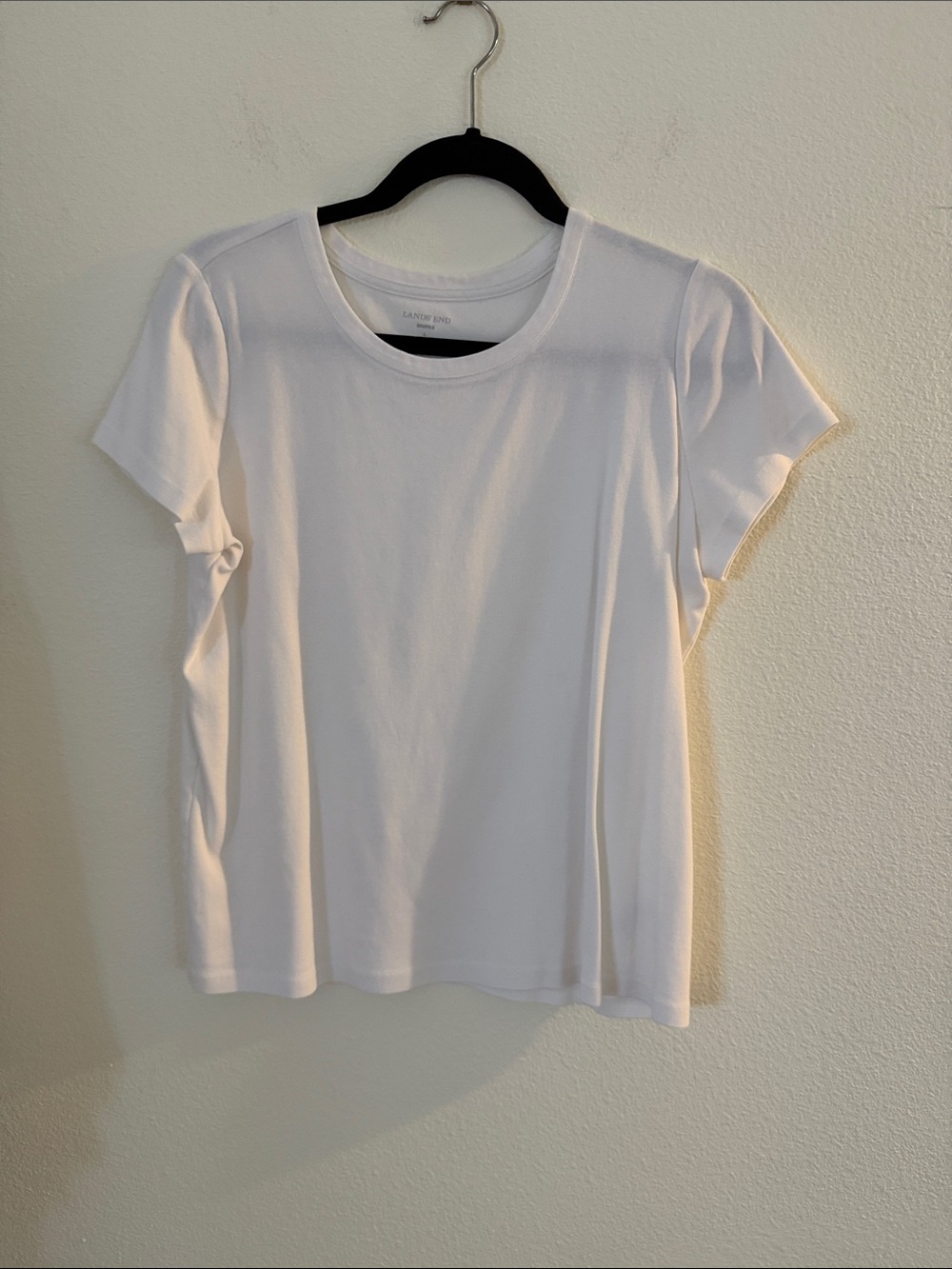 Lands' End White Short Sleeve Crewneck Tee